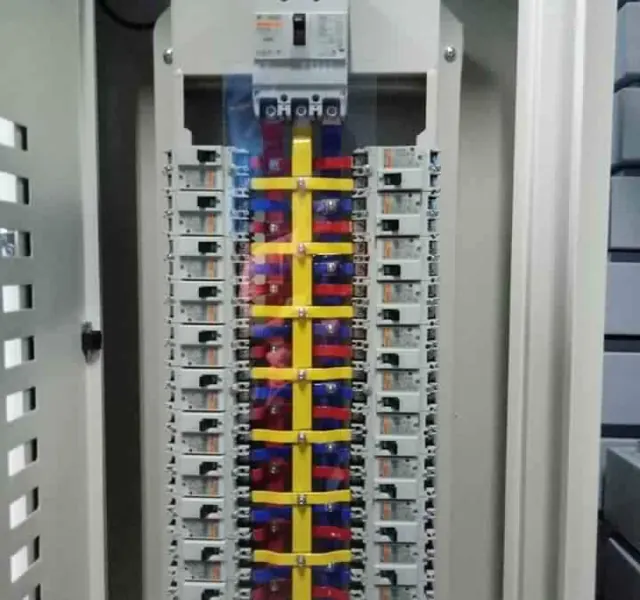 Distribution panel busbars and circuit breakers